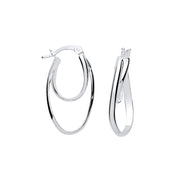 Silver Oval Hoop Earrings