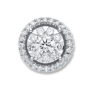 18ct White Gold 0.60ct Diamond Cluster Pendant