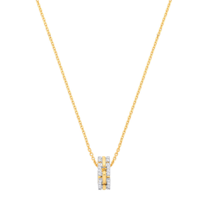 9ct Yellow Gold 0.20ctw Circle Necklace