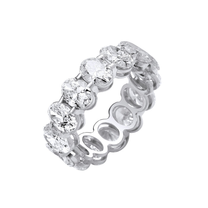 18ct White Gold 7.00ctw Oval Cut Lab Grown Diamond Eternity Ring WGI Certified