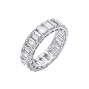 18ct White Gold 6.00ctw Emerald Cut Lab Grown Diamond Eternity Ring IGI Certified