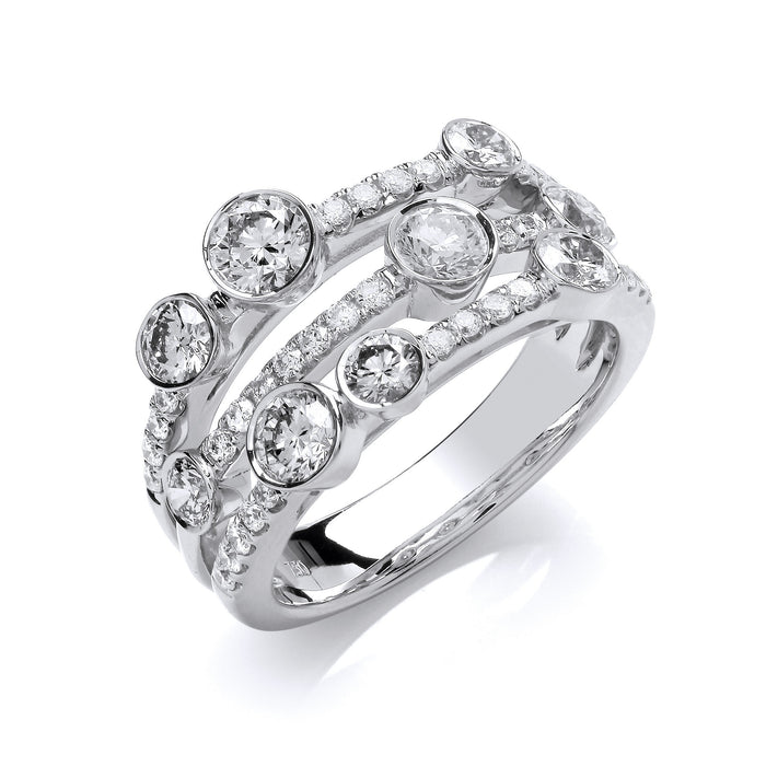 9ct White Gold 1.70ctw Lab Grown Diamond Dress Ring WGI Certified