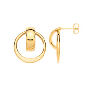 Y/G Half Hoop with Circle Drop Earrings
