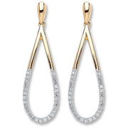 9ct Yellow Gold 0.15ct Dia Drop Earrings