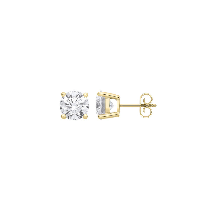 18ct Yellow Gold 2.00ctw Solitaire LAB GROWN Diamond Earrings IGI Certified