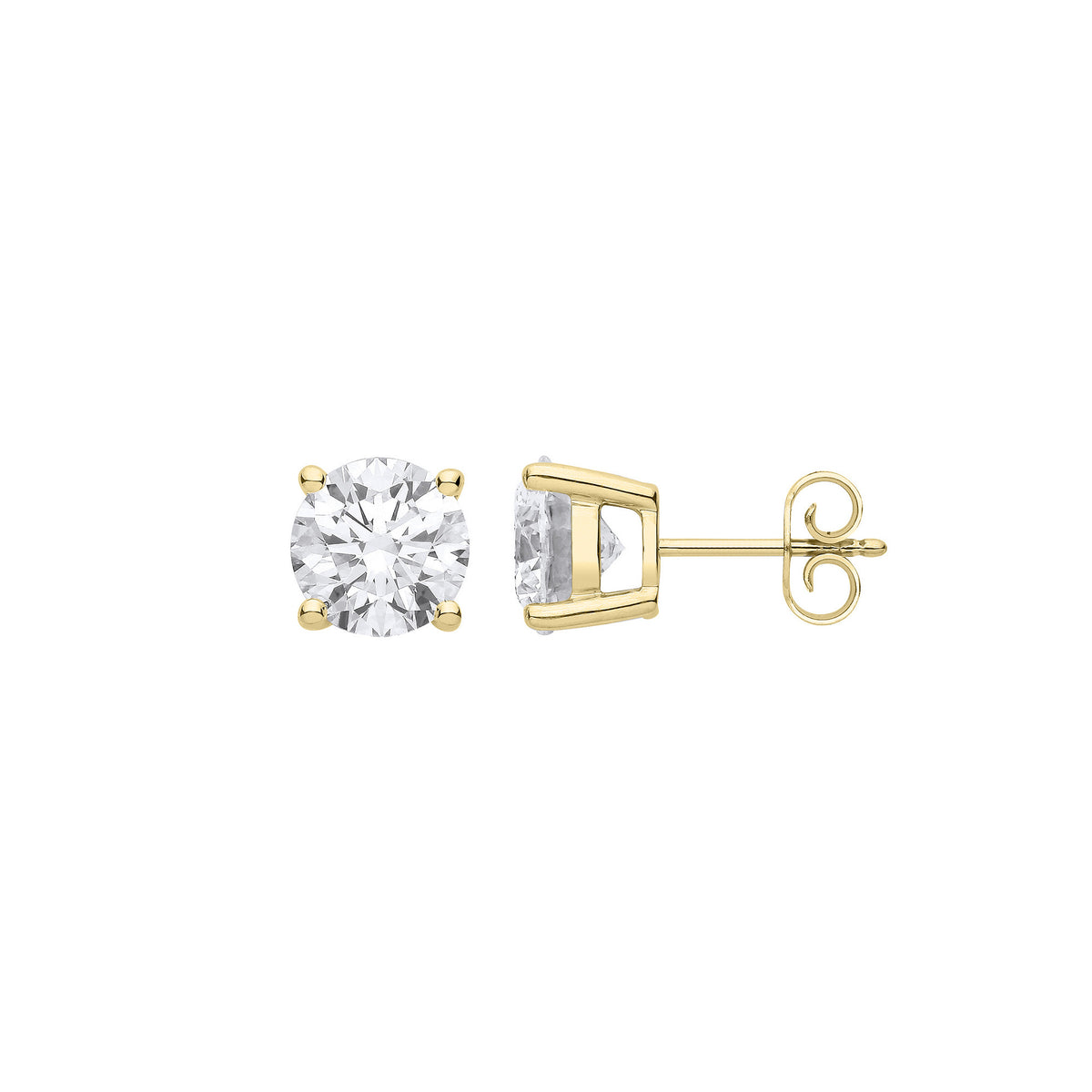 18ct Yellow Gold 3.00ctw Solitaire LAB GROWN Diamond Earrings IGI Certified