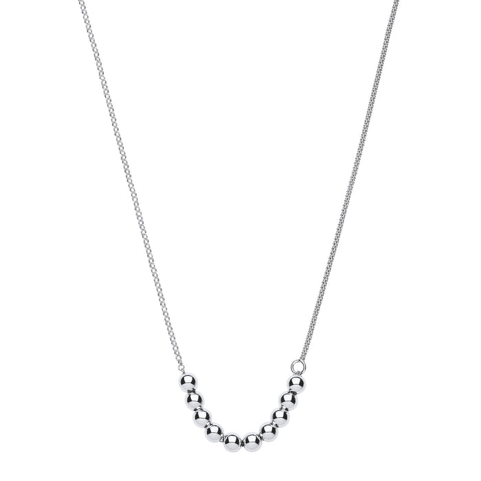 Silver Necklace with Beads on Belcher & Popcorn Chains