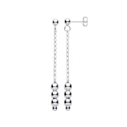 Silver Beads Drop Earrings