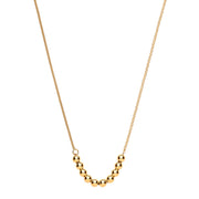 Silver YG Plated Necklace with Beads on Belcher & Popcorn Chains