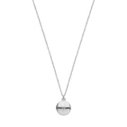 Silver Button Ribbed Pendant Chain