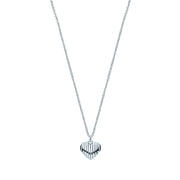 Silver Heart Ribbed Pendant Chain