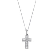 Beaded CZ Cross with Chain