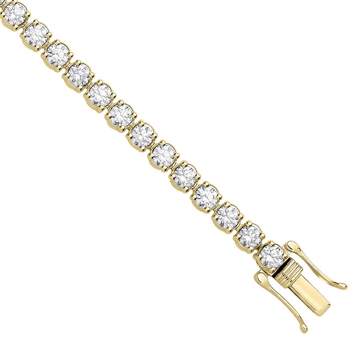 9ct Yellow Gold 5.00ctw LAB GROWN Diamond Tennis Bracelet WGI Certified
