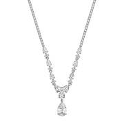 Graduated Pear Cut Tennis CZs Necklace