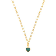 Silver YG Plated Paper Clip Heart Necklace