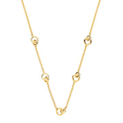 Silver YG Plated Interlocking Circle Necklace