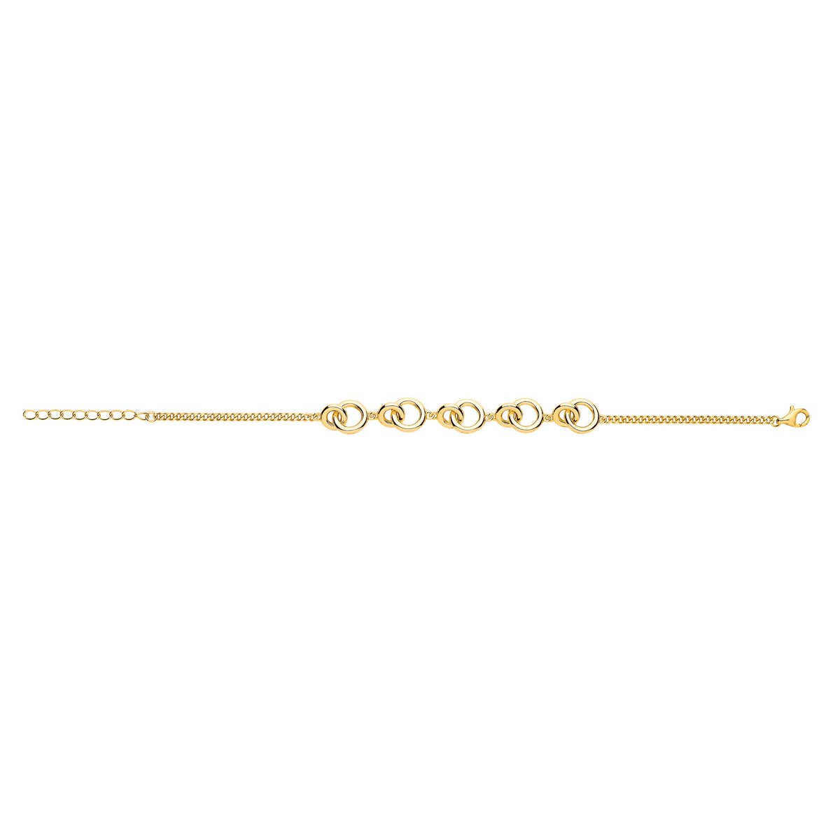 Silver YG Plated Interlocking Circle Bracelet