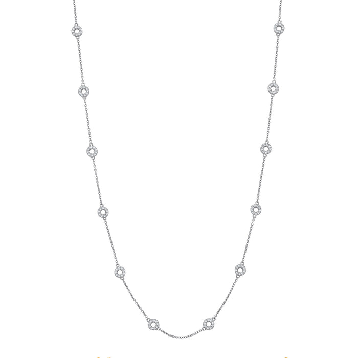 Silver Circles with CZs Necklace