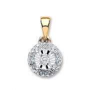 9ct Yellow Gold 0.07ct Diamond Pendant