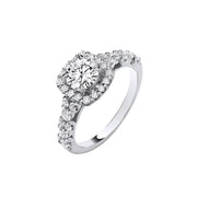 9ct White Gold 1.75ctw Brilliant Cut Halo LAB GROWN Dress Ring IGI Certified
