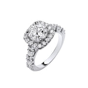 9ct White Gold 3.05ctw Brilliant Cut Halo LAB GROWN Dress Ring IGI Certified