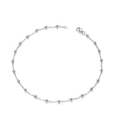 Silver Beaded Ladies Anklet