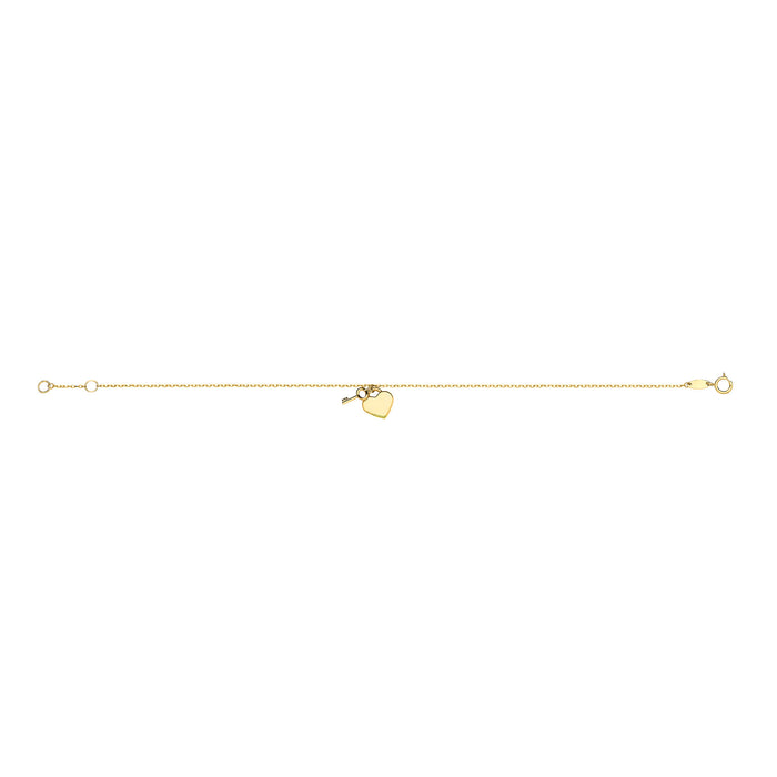 Y/G Key & Heart Ladies Bracelet