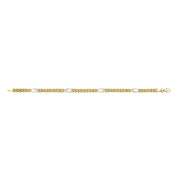 Y/G Oval MOP Panther Link Ladies Bracelet