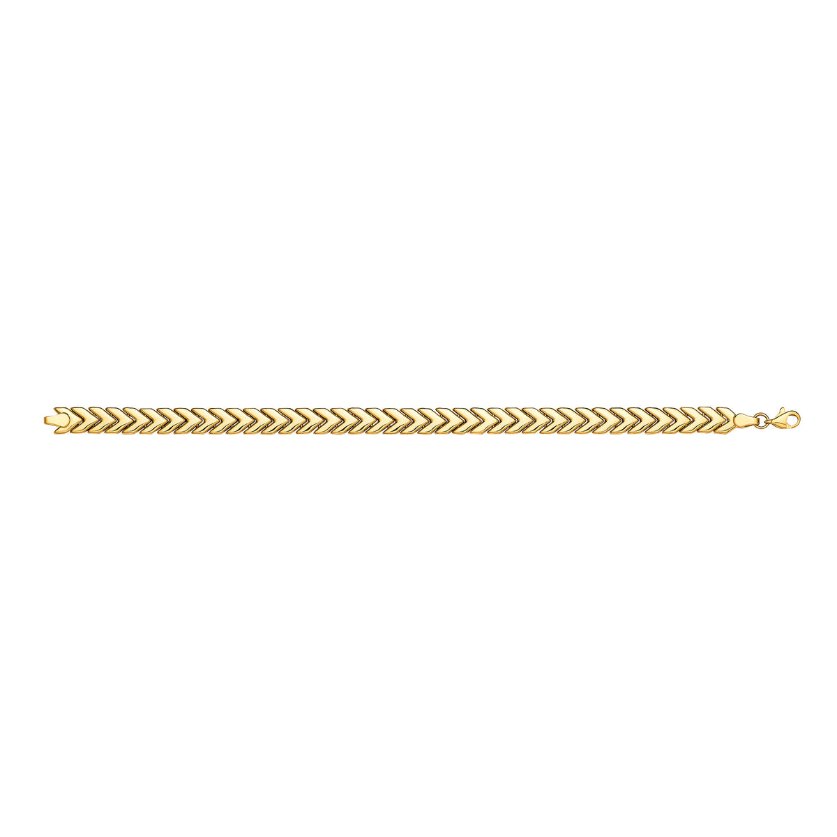 Y/G Herringbone 7mm Ladies Bracelet