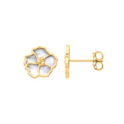 Y/G Flower MOP Stud Earrings