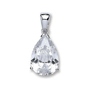 Silver S/S Pear Cz Pendant