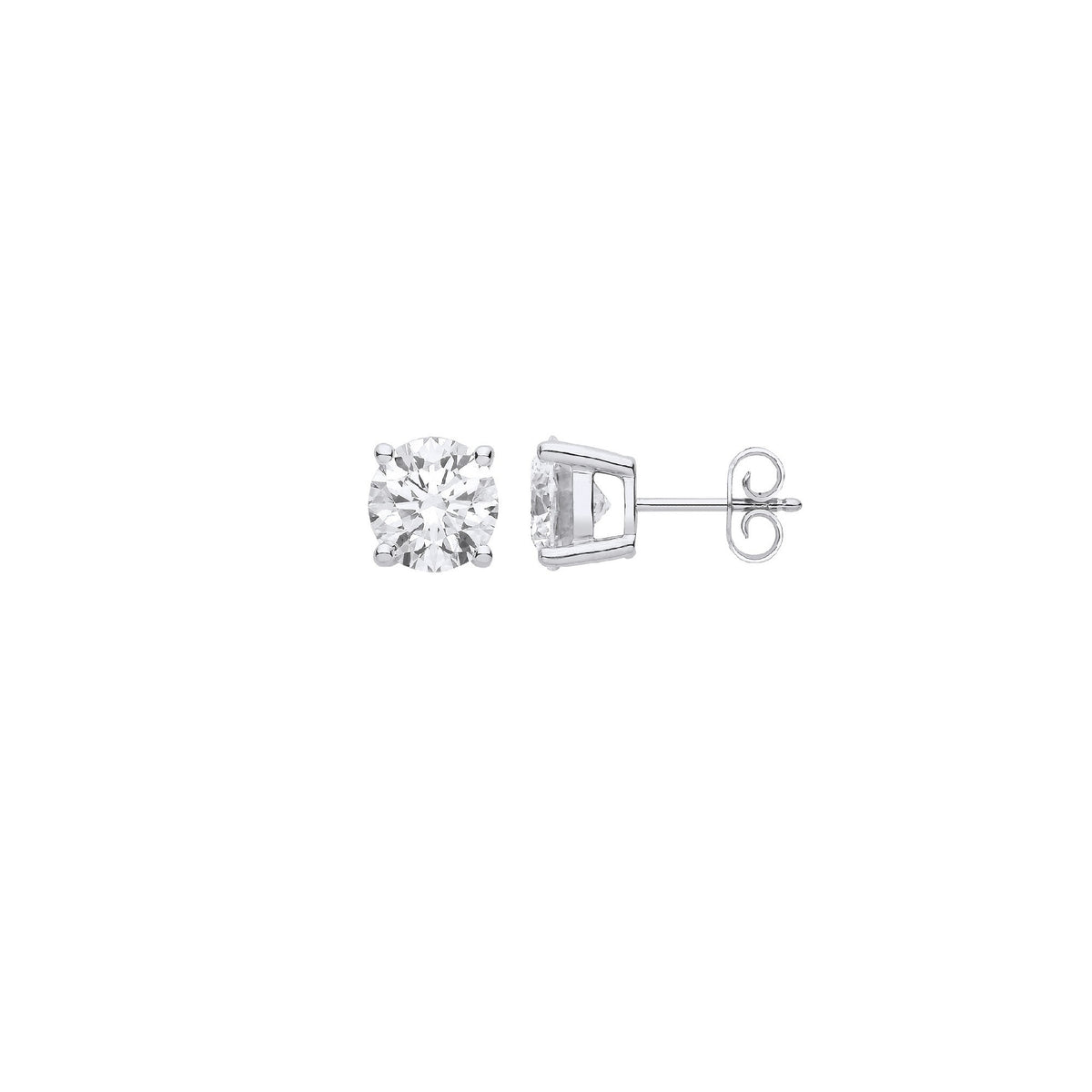9ct White Gold 1.00ctw Solitaire LAB GROWN Diamond Earrings IGI Certified