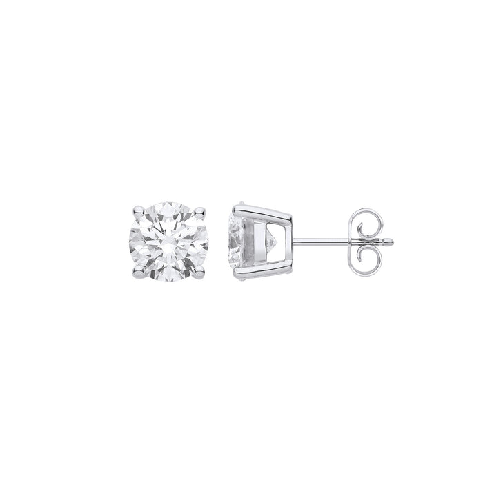 9ct White Gold 2.00ctw Solitaire LAB GROWN Diamond Earrings IGI Certified