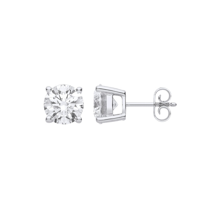 9ct White Gold 3.00ctw Solitaire LAB GROWN Diamond Earrings IGI Certified