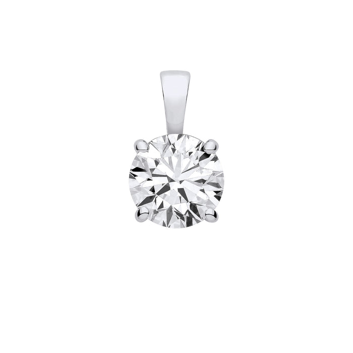 9ct White Gold 2.00ctw LAB GROWN Diamond Pendant IGI Certified