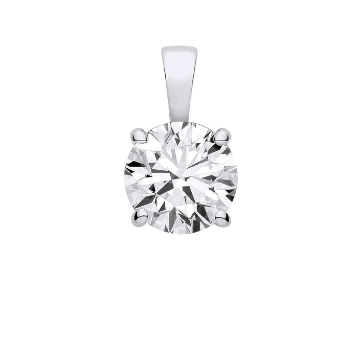 9ct White Gold 3.00ctw LAB GROWN Diamond Pendant IGI Certified