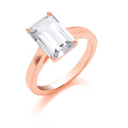 Silver RG Plated Emerald Cut Solitaire Ring Copy