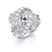 Silver Cz Knot Gents Ring