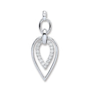 9ct White Gold 0.25ct Diamond Drop Pendant