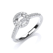 18ct White Gold 0.30ct & (0.30ct Centre) Semi-Set Mount G/VS