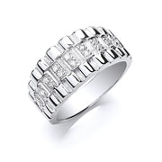 Silver Gents Cz Ring