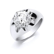 Silver Gents S/S Cz Ring