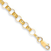 Y/G Plain & Engraved 7mm Round Belcher Chain