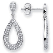 9ct White Gold 0.34cts Dia Pear shape Earrings