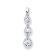 9ct White Gold 0.23ct Diamond Trilogy Drop Pendant