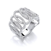Silver Fancy Cz Ring