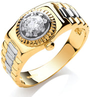 Y/G Gents Cz Ring