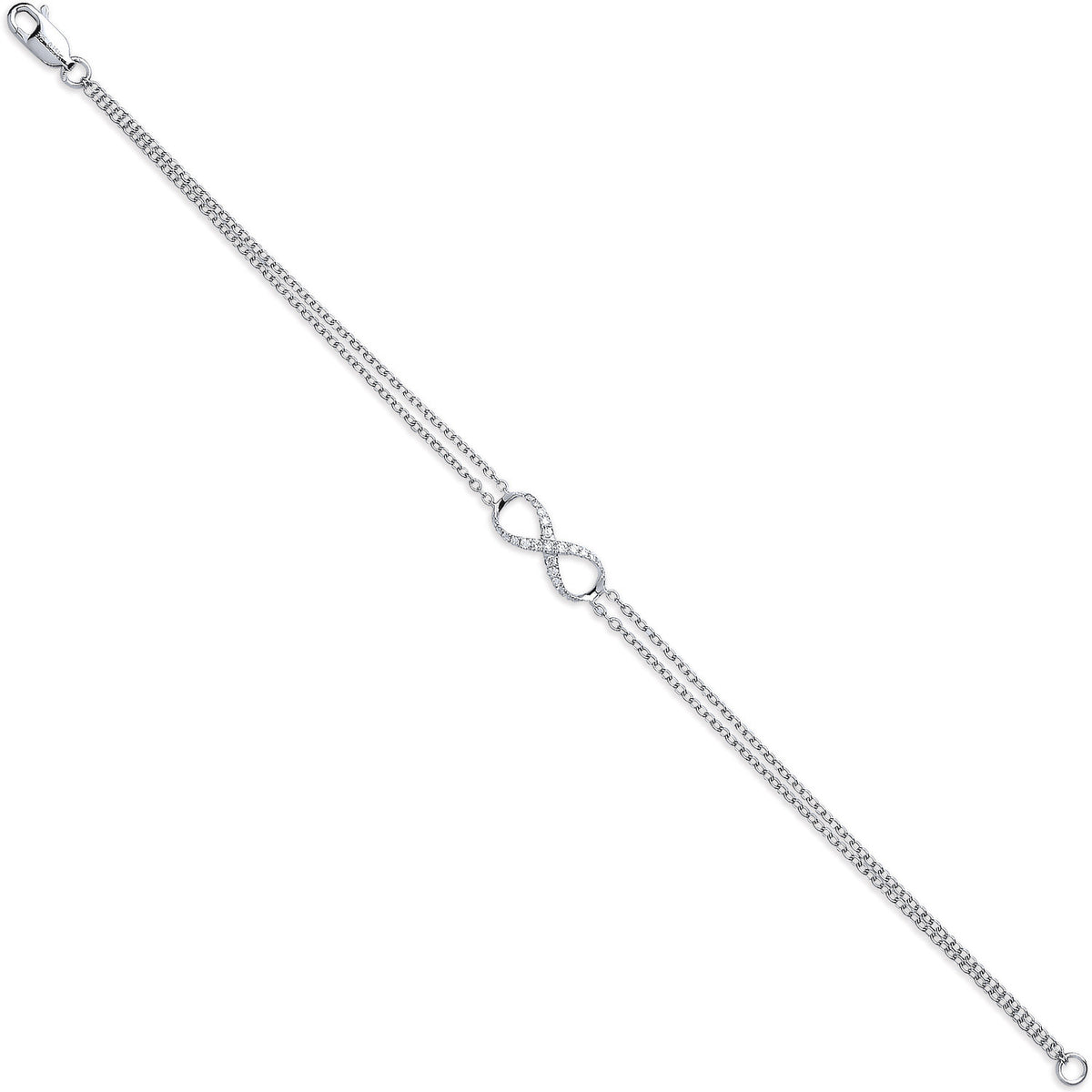 9ct White Gold 0.15ct Diamond Bracelet