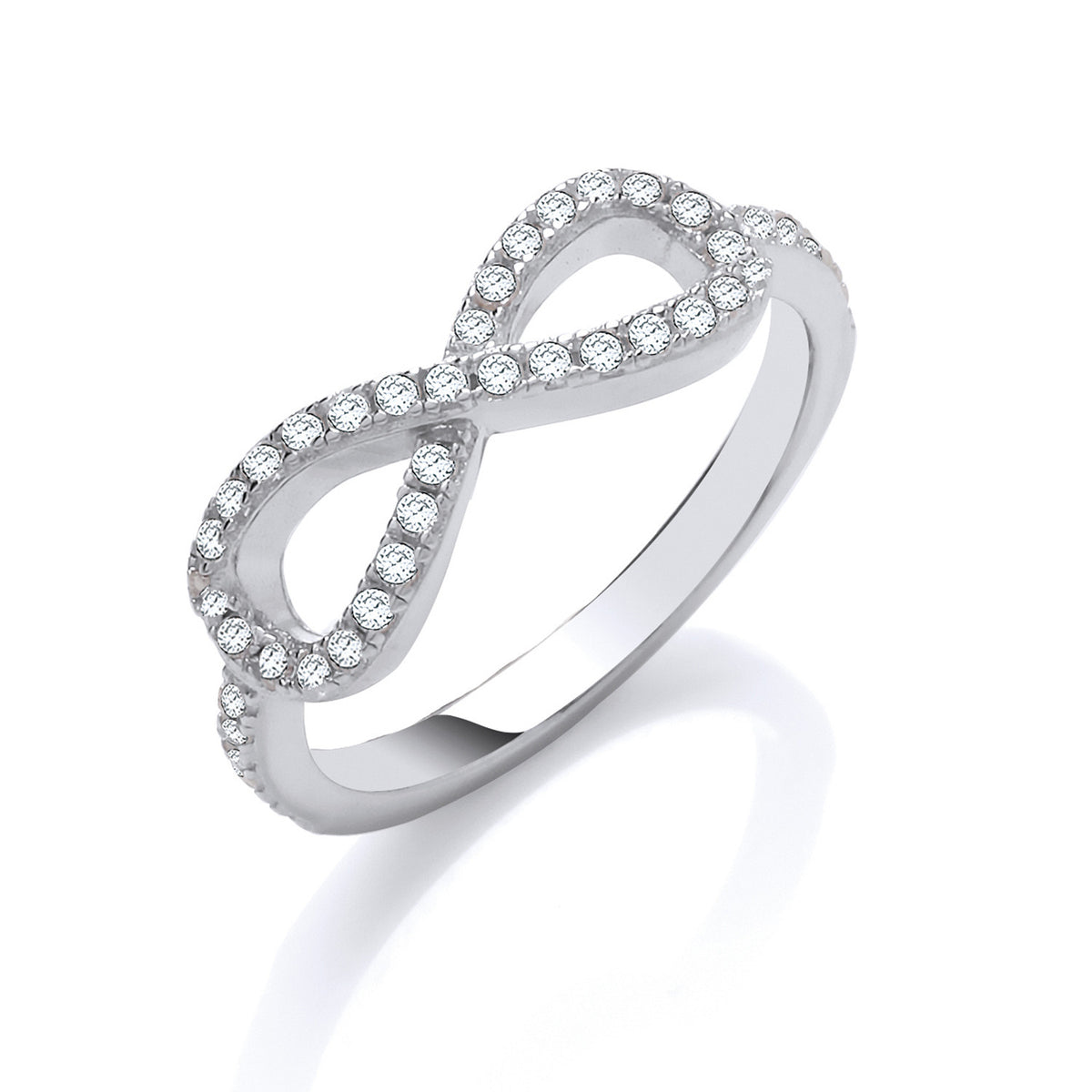 Silver Cz Infinity Symbol Ring