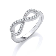 Silver Cz Infinity Symbol Ring